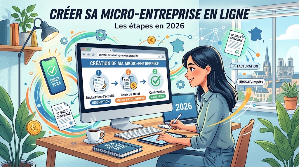 Créer sa micro-entreprise en ligne Les étapes en 2026