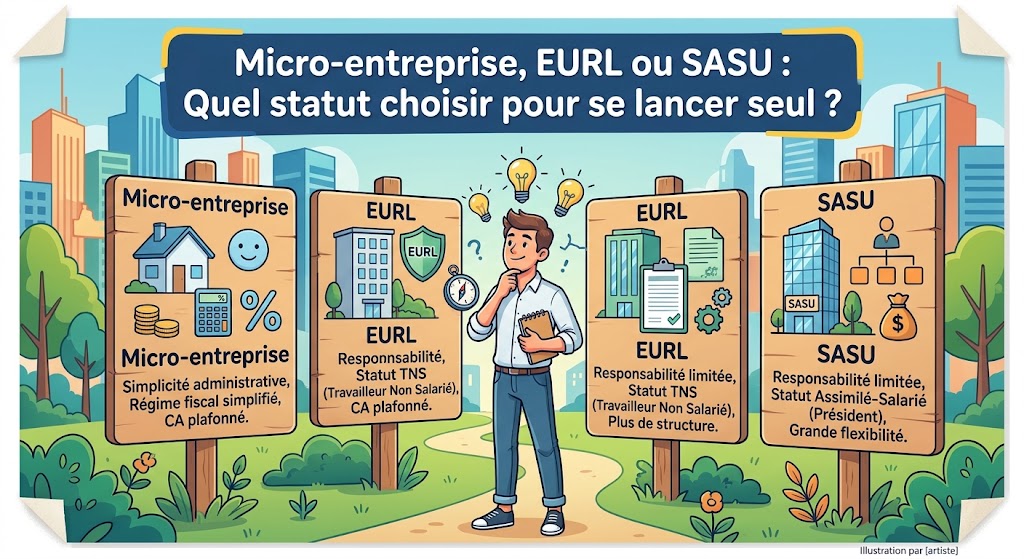 Micro-entreprise, EURL ou SASU Quel statut choisir pour se lancer seul
